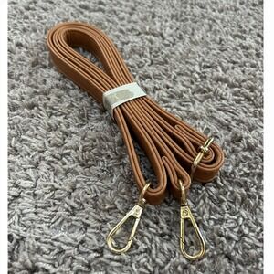 Adjustable Replacement Bag Strap, Tan Faux Leather, Gold Tone Hardware Crossbody